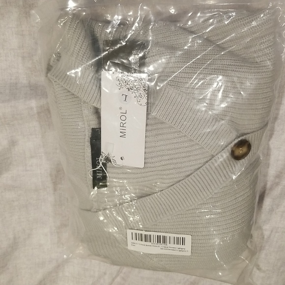 Soft Ribbed Long Sleeve Gray Sweater Dress Size Large NWT - Picture 5 of 5